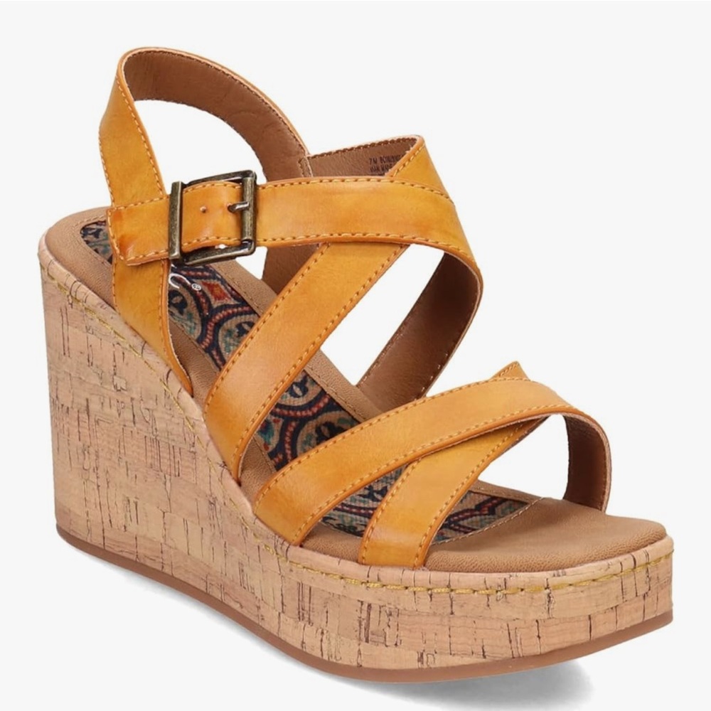 *NWOT!  BOC WM’S SZ- 8.5,  “CHESTNUT” CORK WEDGE STRAP SANDAL W/ BUCKLE